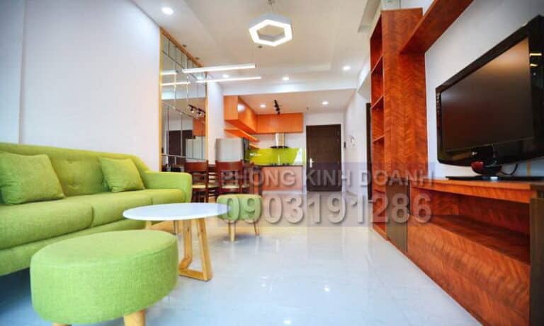Wilton Tower cho thuê view thoáng mát lầu thấp đủ nội thất 2 phòng ngủ
