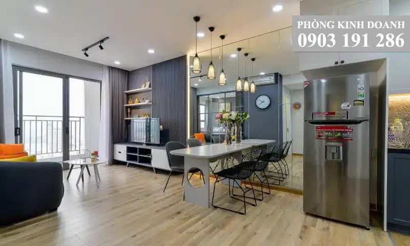 Wilton Tower cho thuê căn view sông tầng 18 block B nội thất đẹp 2 phòng ngủ