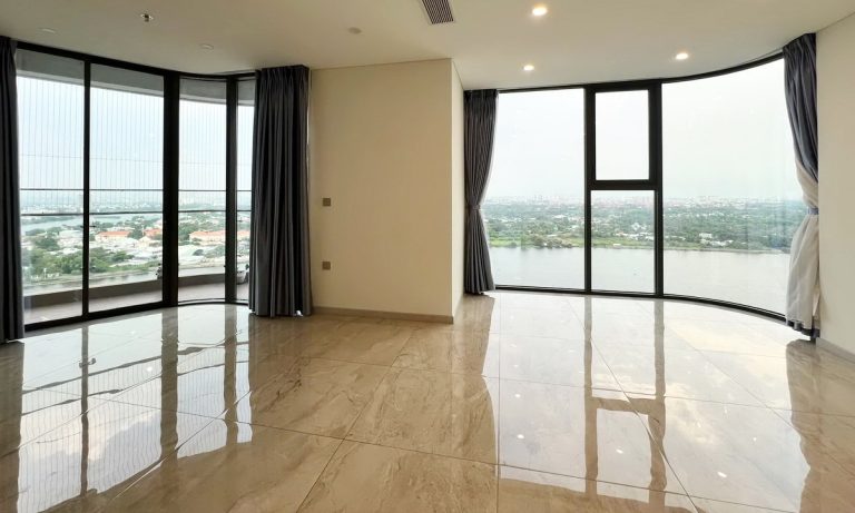 Căn hộ 3 phòng ngủ Thảo Điền Green cho thuê nhà trống view sông mát mẻ