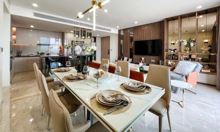 Căn hộ 3 phòng ngủ Thảo Điền Green cho thuê nội thất sang xịn view sông