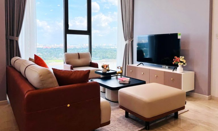 Căn hộ 3 phòng ngủ Thảo Điền Green cho thuê đầy đủ nội thất view sông