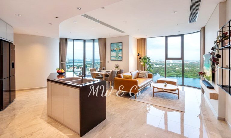 Căn hộ 3 phòng ngủ Thảo Điền Green cho thuê view sông nội thất cao cấp