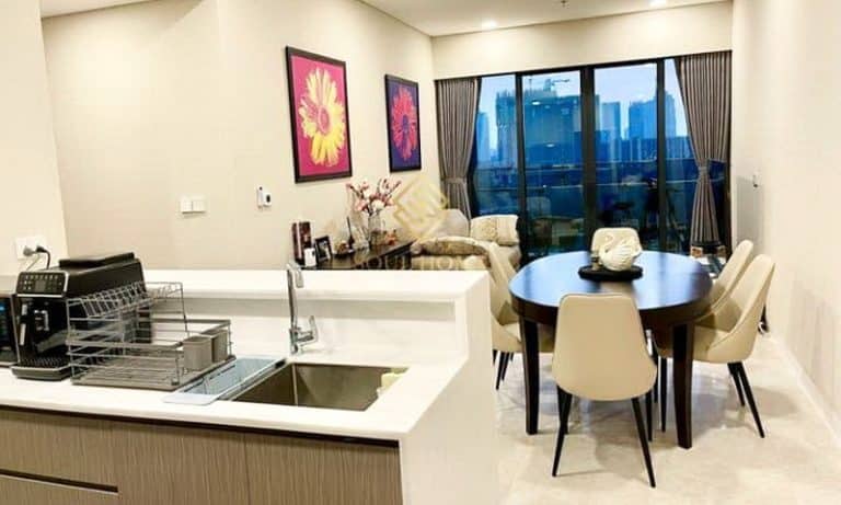 Căn hộ cho thuê The River Thủ Thiêm 2 phòng ngủ có trang bị nội thất đẹp