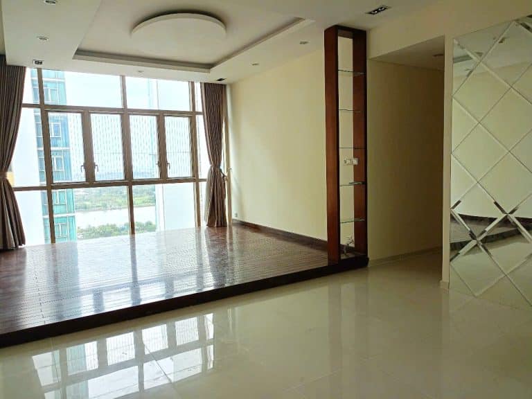 Căn hộ cho thuê The Vista tầng cao không nội thất view hồ bơi 3 phòng ngủ