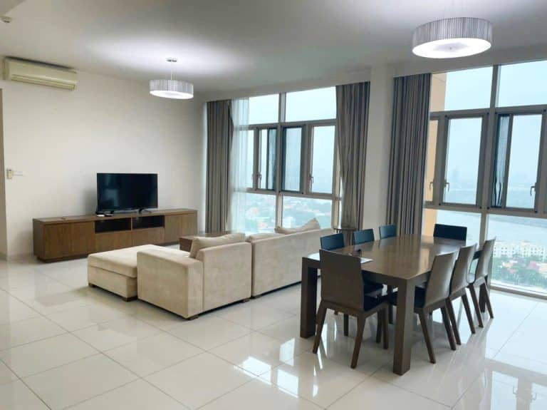 Căn hộ The Vista 4 phòng ngủ cho thuê tầng cao nội thất đầy đủ view sông
