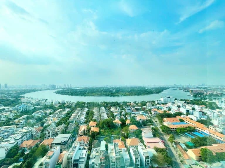 Căn hộ The Vista 4 phòng ngủ cho thuê lầu cao nhà trống view sông thoáng