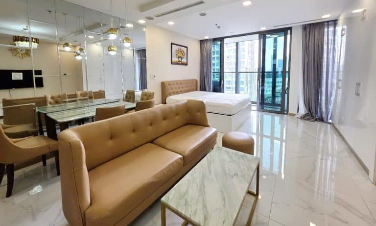 Central Park cho thuê tầng trung Landmark 81 nhà đẹp view hồ bơi 1 phòng ngủ
