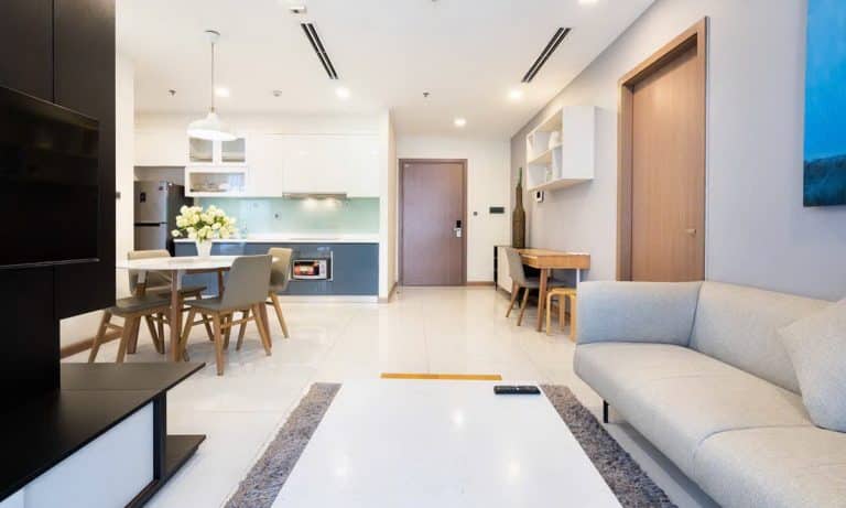 Căn hộ cho thuê Vinhomes 2 phòng ngủ view sông lầu cao Park 1 nội thất full
