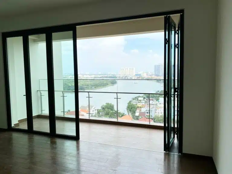 Căn hộ cho thuê 3 phòng ngủ D’Edge Thảo Điền nhà trống view sông thoáng