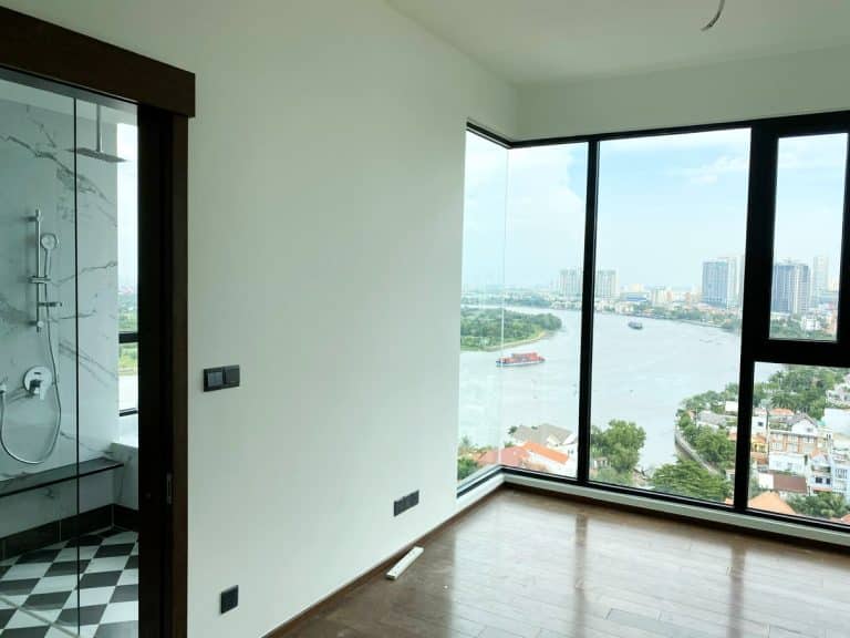 Căn hộ cho thuê 3 phòng ngủ D’Edge Thảo Điền nhà trống view sông thoáng
