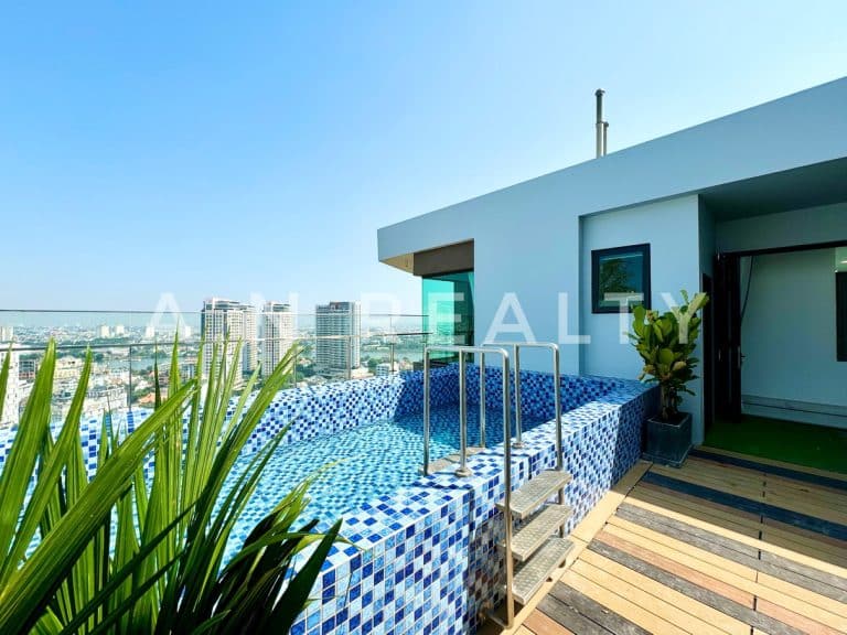 Căn hộ Penthouse duplex 4 phòng ngủ cho thuê D’Edge Thảo Điền nhà trống
