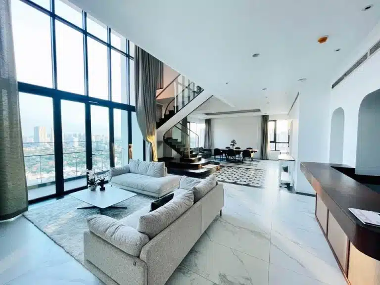 Penthouse duplex 3 phòng ngủ cho thuê D’Edge Thảo Điền nhà đẹp view sông