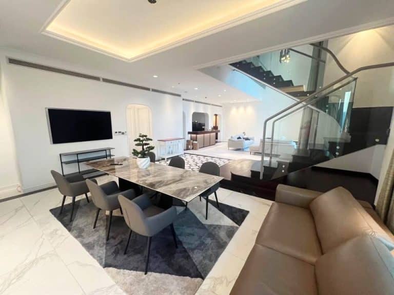 Penthouse duplex 3 phòng ngủ cho thuê D’Edge Thảo Điền nhà đẹp view sông