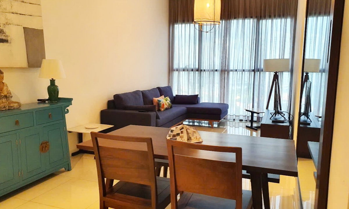 Căn hộ cho thuê The Ascent tầng cao nội thất xịn 2 phòng ngủ view Landmark 81