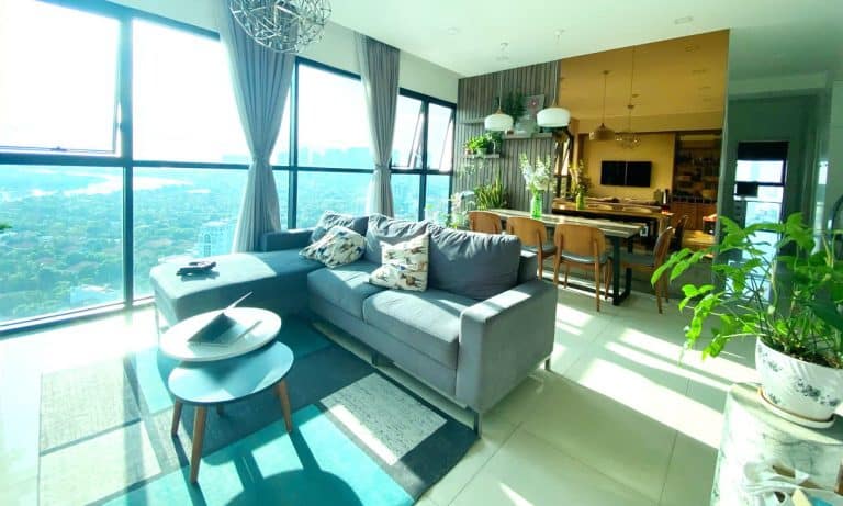 Cho thuê The Ascent tầng cao căn hộ nội thất xịn 3 phòng ngủ view sông