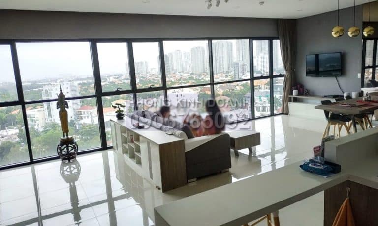 Cho thuê The Ascent lầu cao căn hộ đã có nội thất 3 phòng ngủ view sông