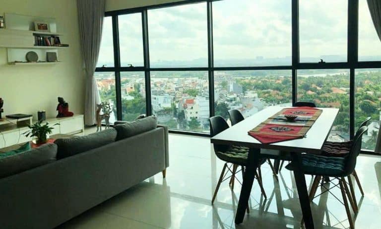 Cho thuê The Ascent căn hộ lầu cao nhà nội thất đẹp 3 phòng ngủ view sông