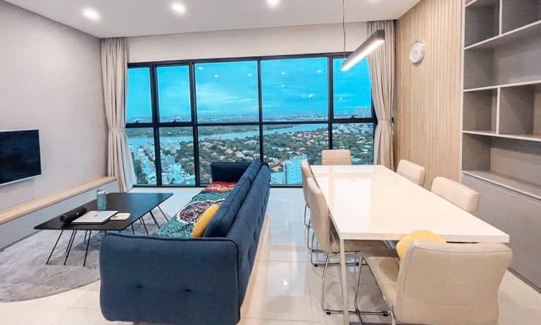 Cho thuê The Ascent tầng cao nội thất full 3 phòng ngủ view sông tuyệt đẹp
