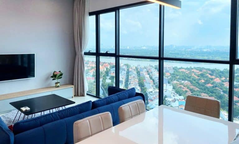 Cho thuê The Ascent tầng cao nội thất full 3 phòng ngủ view sông tuyệt đẹp