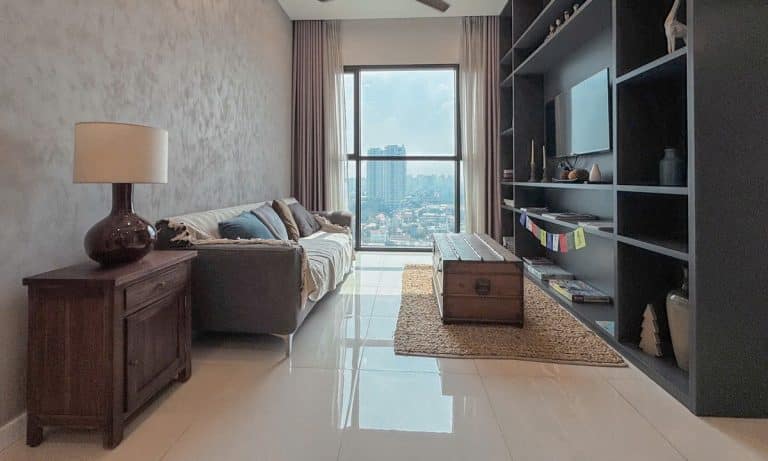 Căn hộ cho thuê The Ascent lầu cao đầy đủ nội thất 2 phòng ngủ view sông L81