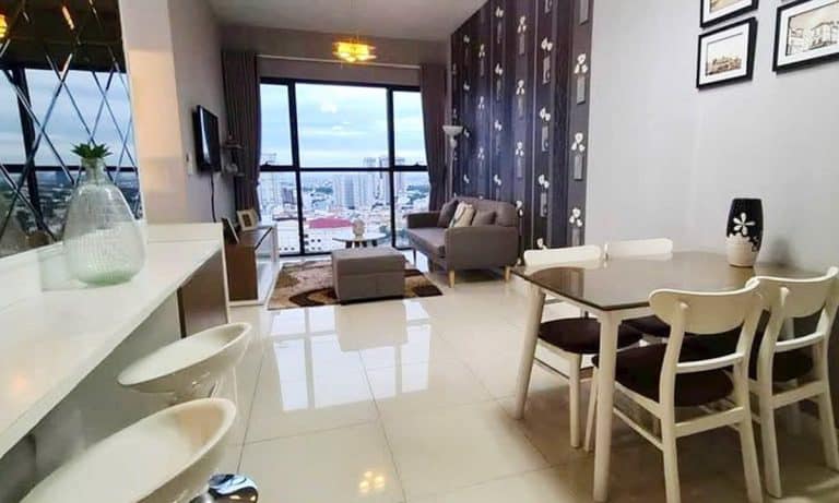 Cho thuê căn hộ The Ascent lầu cao đầy đủ nội thất 2 phòng ngủ view sông