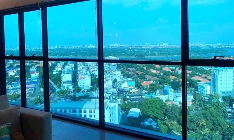 Cho thuê The Ascent tầng cao căn hộ đầy đủ nội thất 3 phòng ngủ view sông