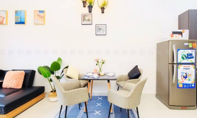 Căn hộ 1 phòng ngủ M One Gia Định cần cho thuê đầy đủ nội thất tầng cao