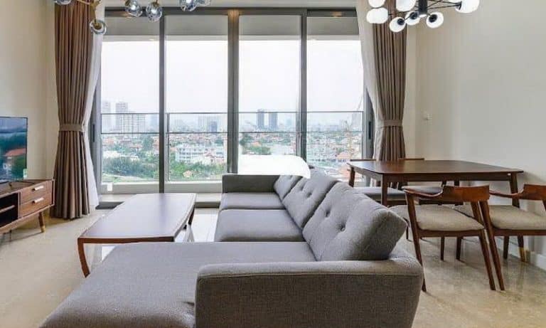 Căn hộ 2 phòng ngủ The Nassim Thảo Điền cho thuê view sông full nội thất