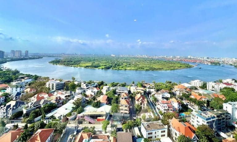 Căn hộ 2 phòng ngủ The Nassim cho thuê full nội thất view sông tầng cao