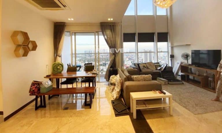 Căn hộ penthouse 4 phòng ngủ Tropic Garden cho thuê sang trọng view sông