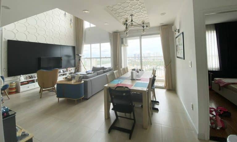 Căn hộ 4 phòng ngủ penthouse Tropic Garden cho thuê sang trọng view đẹp