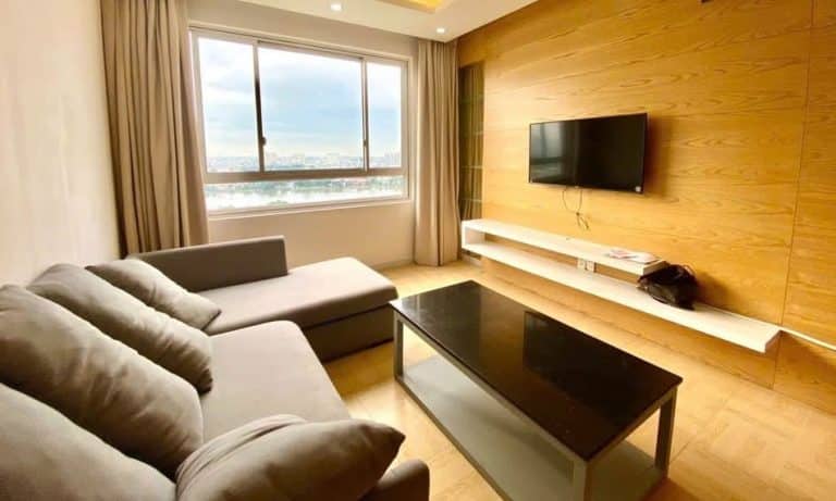 Căn hộ 3 phòng ngủ Tropic Garden cho thuê đủ nội thất tầng cao view sông