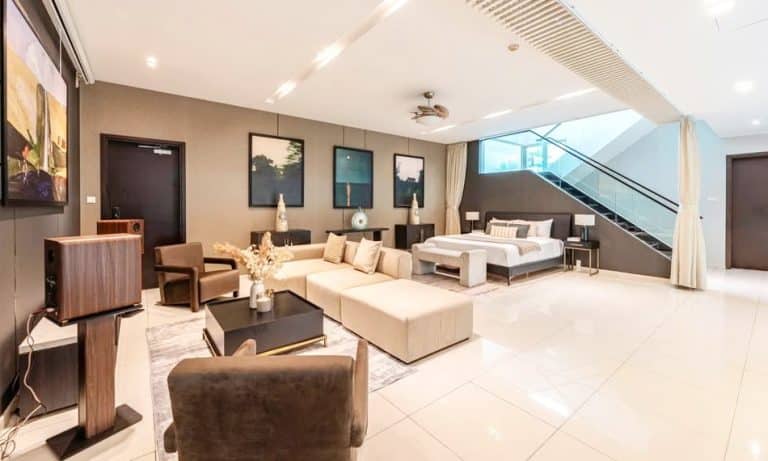 Căn hộ penthouse 6 phòng ngủ The Vista cho thuê view sông nội thất đẹp