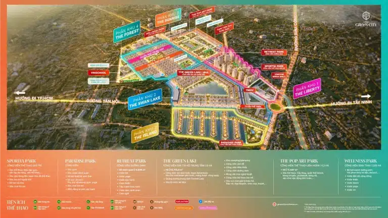 Mặt bằng Vinhomes Green City: Chi tiết từng phân khu