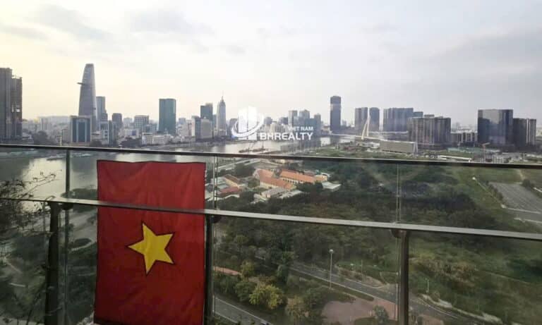 Duplex Empire City cho thuê tầng cao tháp Tilia nhà đẹp 4 phòng ngủ view sông