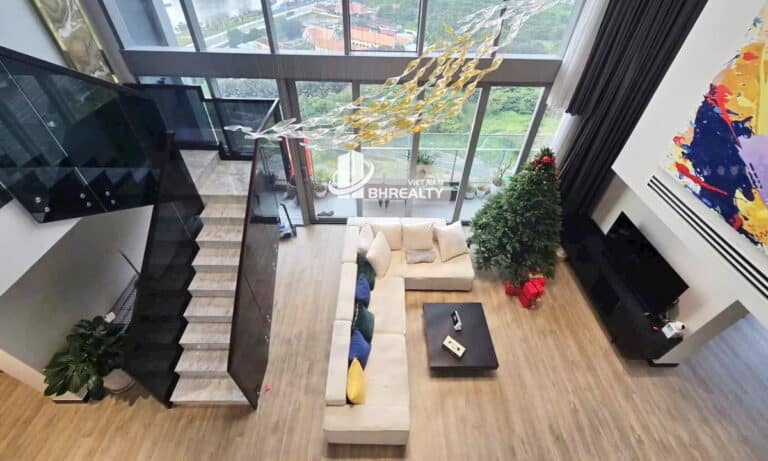 Duplex Empire City cho thuê tầng cao tháp Tilia nhà đẹp 4 phòng ngủ view sông