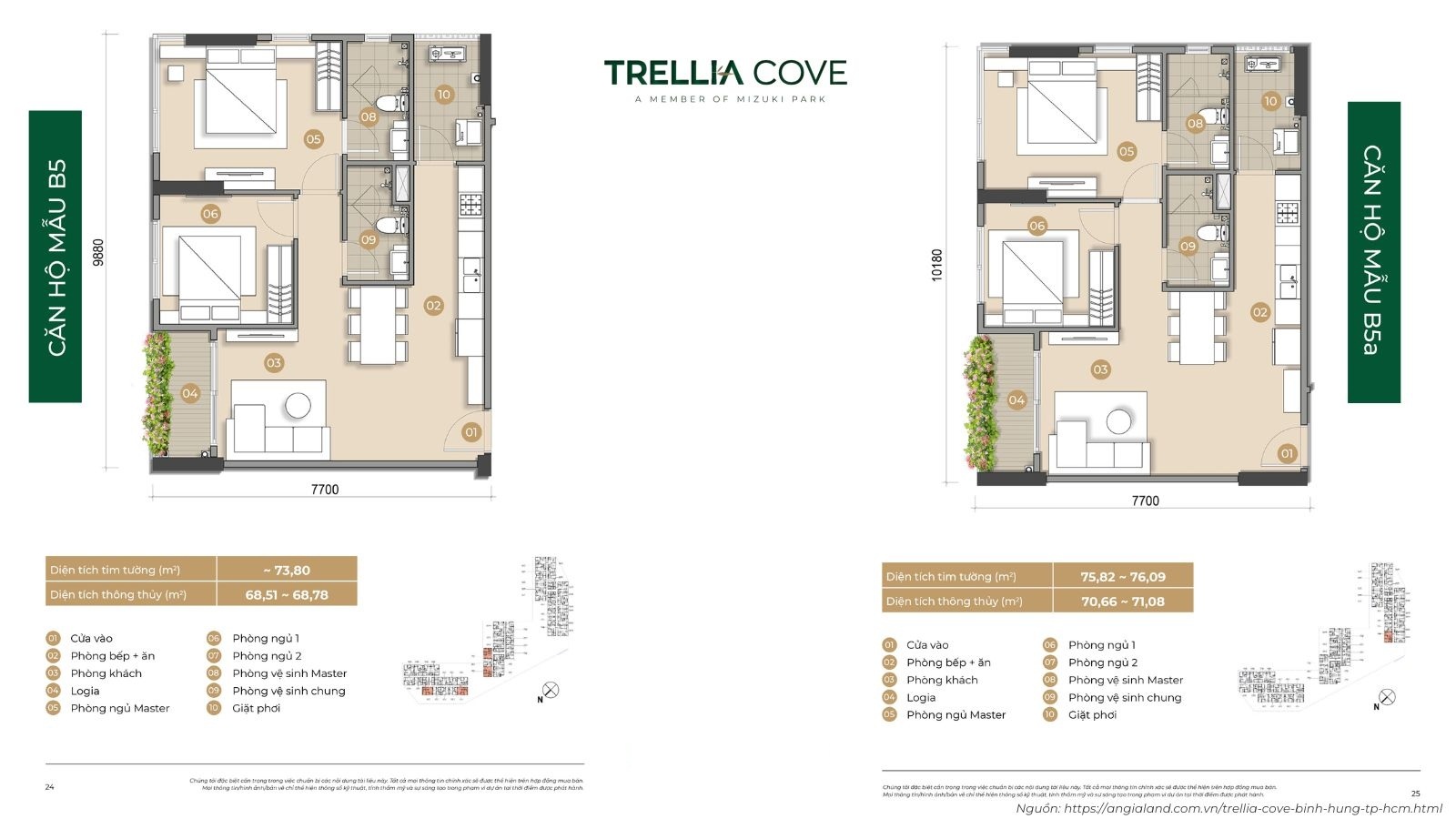 Mặt bằng dự án Trellia Cove Mizuki Park