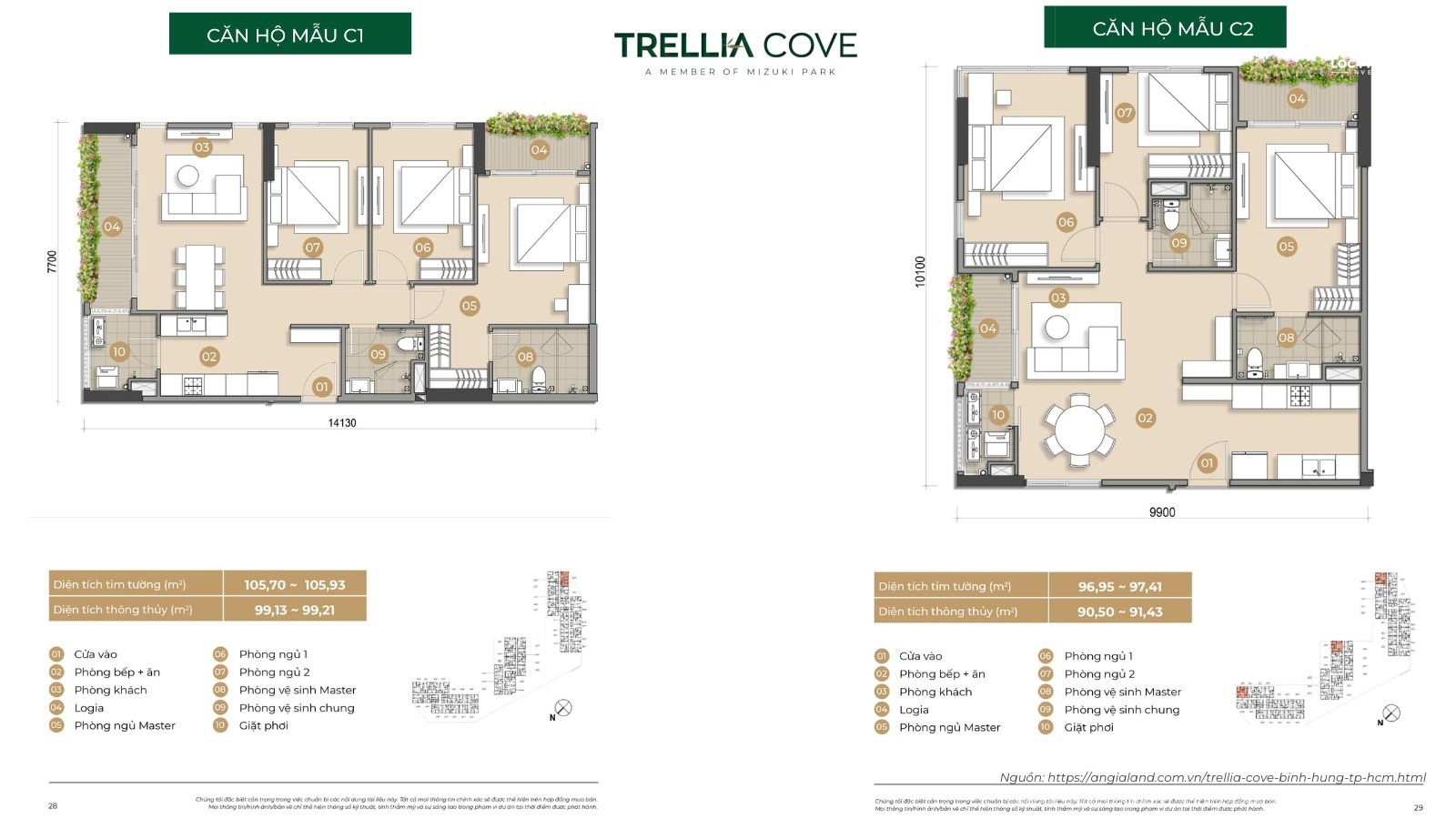 Mặt bằng dự án Trellia Cove Mizuki Park