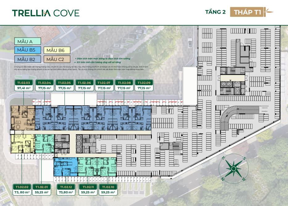 Mặt bằng dự án Trellia Cove Mizuki Park