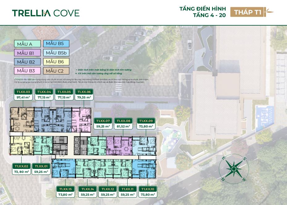 Mặt bằng dự án Trellia Cove Mizuki Park
