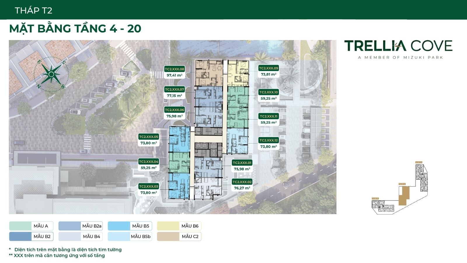 Mặt bằng dự án Trellia Cove Mizuki Park