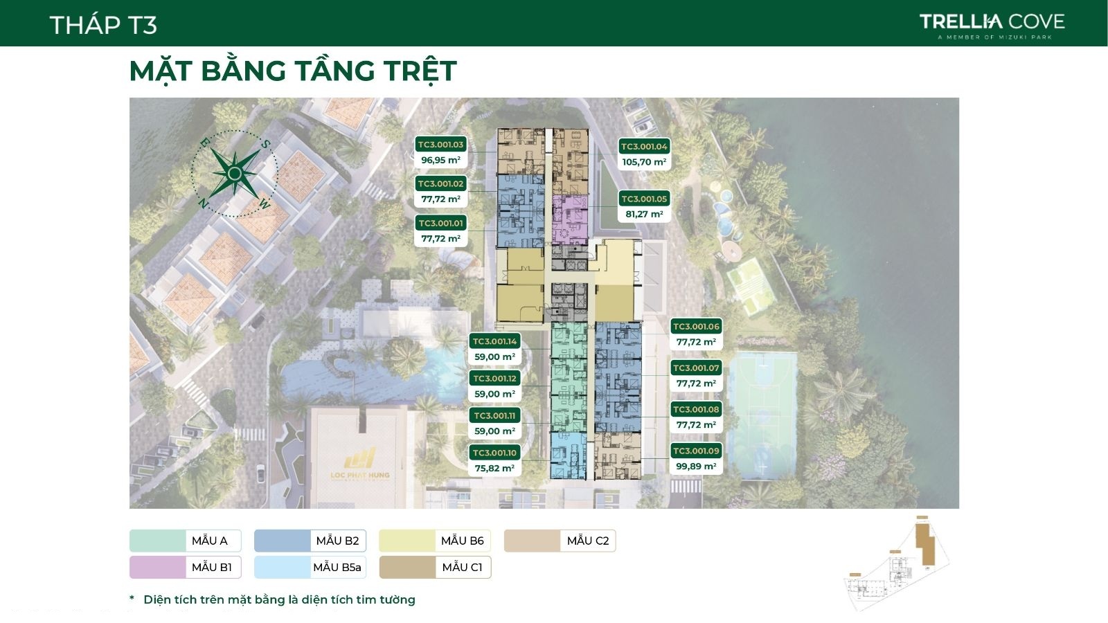 Mặt bằng dự án Trellia Cove Mizuki Park