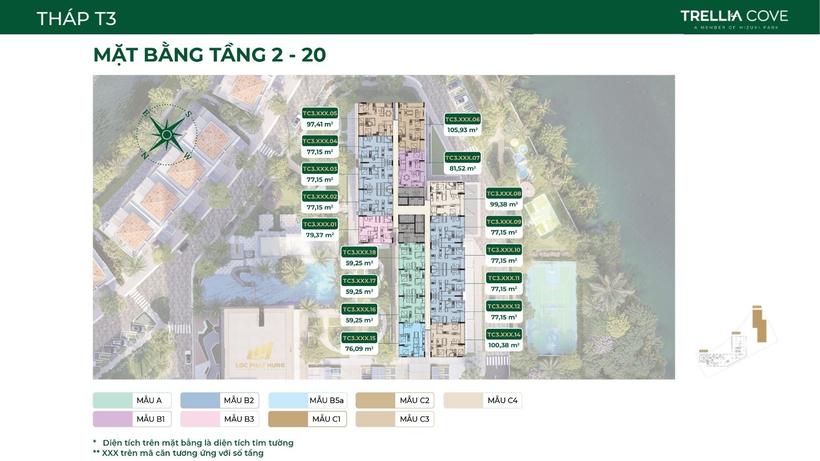 Mặt bằng dự án Trellia Cove Mizuki Park