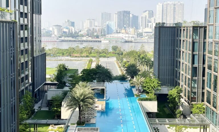 Empire City 3 phòng ngủ Linden cho thuê view hồ bơi tầng trung nội thất đẹp