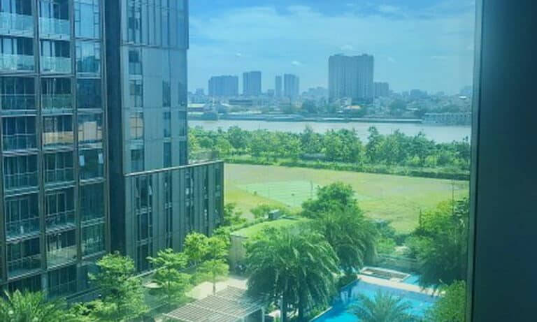 Cho thuê căn hộ Empire City 1 phòng ngủ view hồ bơi toà Tilia nhà đẹp