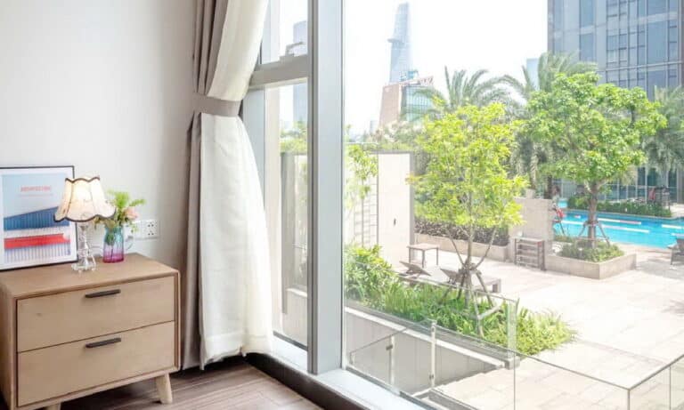 Cho thuê căn hộ Empire City 1 phòng ngủ view hồ bơi khu Tilia full nội thất