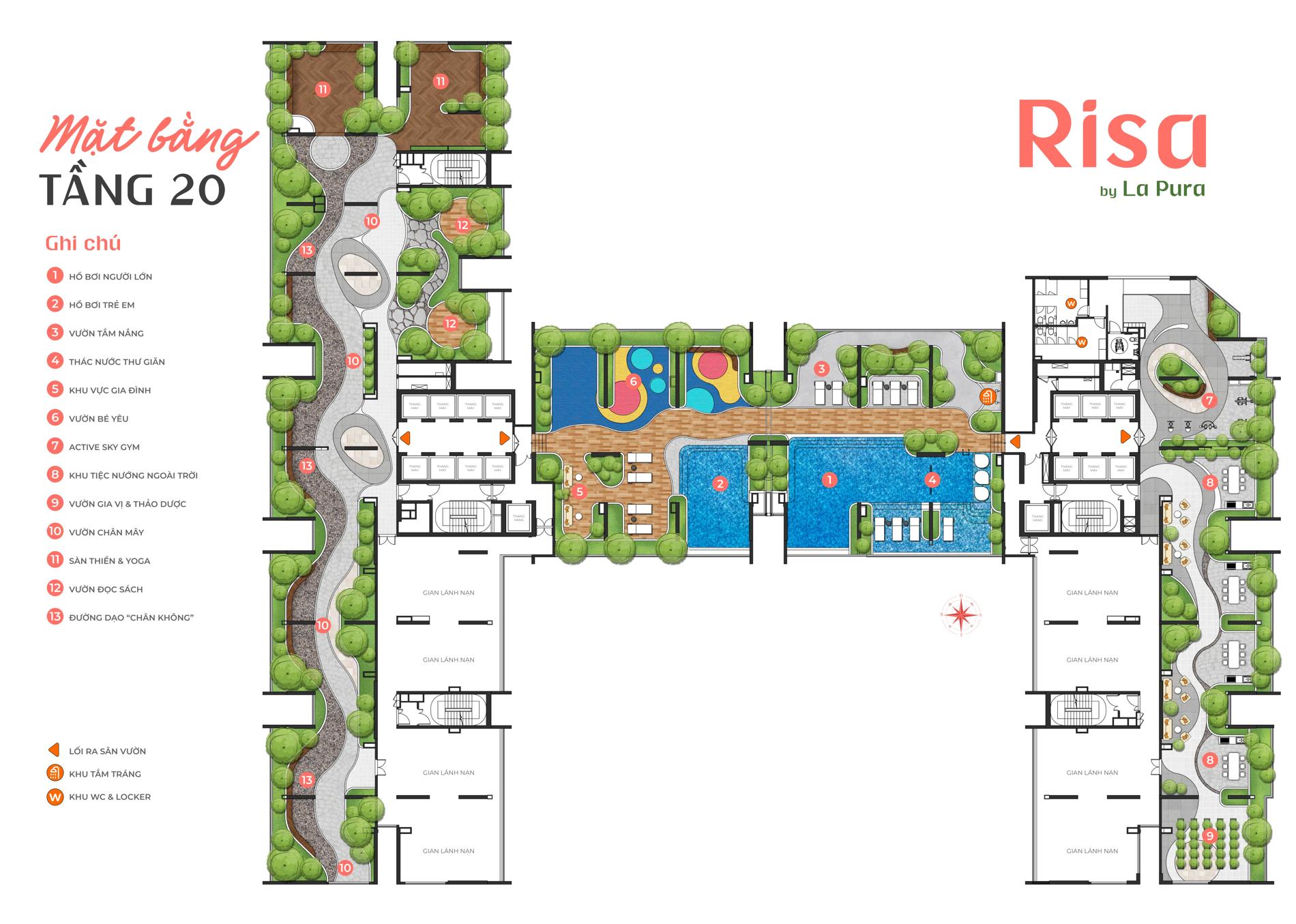Mặt bằng Tòa Risa dự án La Pura: Thiết kế tối ưu cho gia đình trẻ