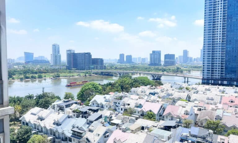 Saigon Pearl toà Ruby căn 2 phòng ngủ cho thuê nội thất một phần view sông