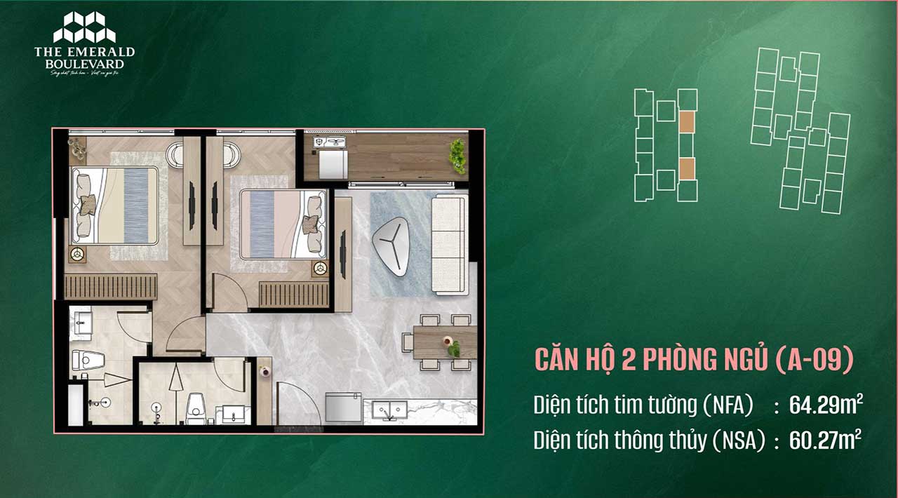 Mặt bằng căn hộ The Emerald Boulevard