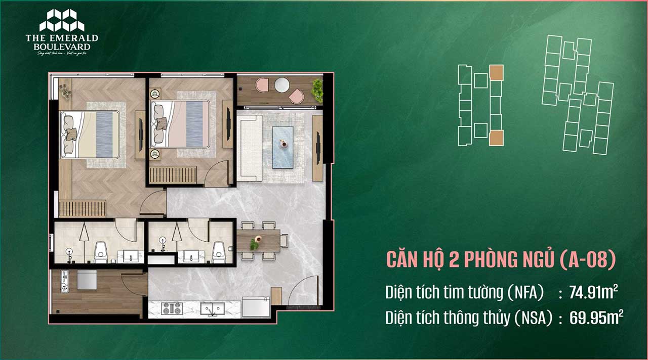 Mặt bằng căn hộ The Emerald Boulevard